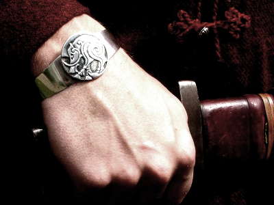 Silver Pictish Boar Bracelet